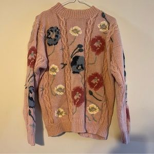 Vintage Floral Sweater Large